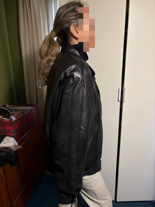 Cazadora Piel Napa Negra