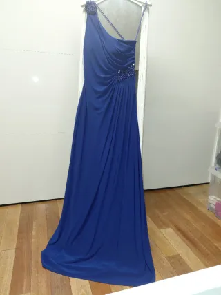 Vestido largo joya azul