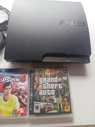 Consola PS3 Negra + 4 Juegos + Accesorios