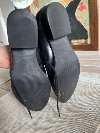 Zapatos Oxford Mujer Cuero Negro
