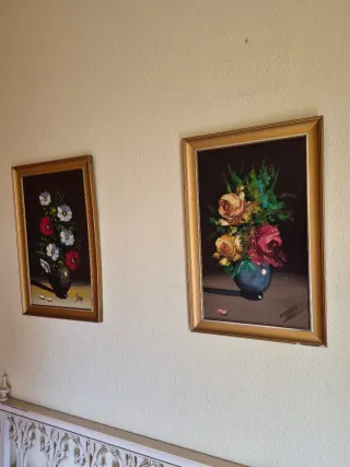 Cuadro al óleo flores