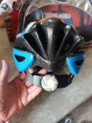 Casco de bicicleta GES naranja y azul Talla S