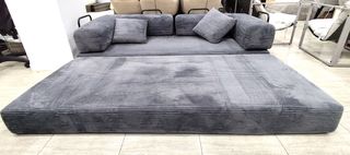 Sofá Cama 3 Plazas Corduroy Gris