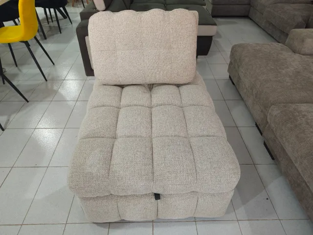 Sofá cama individual beige y gris