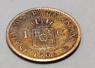 Moneda 1 Céntimo Alfonso XIII 1906*6 SLV  MBC