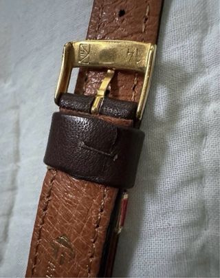 Correa de reloj de piel Marrón 18mm Hebilla Dorada