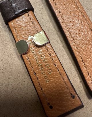 Correa de reloj de piel Marrón 18mm Hebilla Dorada