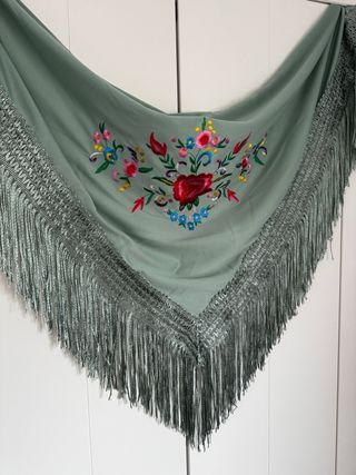 Mantoncillo Flamenca niña verde jabonoso 0,9por0,4