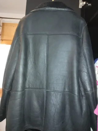 Trenca Piel Vuelta Hombre Talla 54 Negra