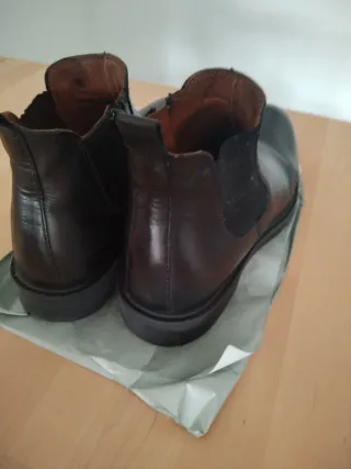 Botines de piel hombre negros