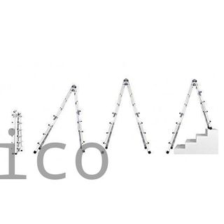 Escalera Telescópica Aluminio 5+5 Pestaña