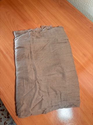 Fular fino de lino beige/marrón