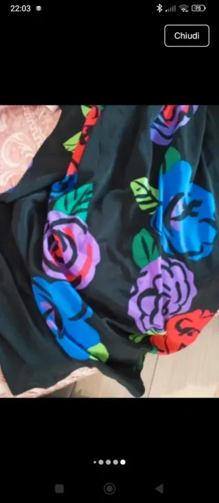 Abito Louis Feraud Nero Floreale Taglia 40/42