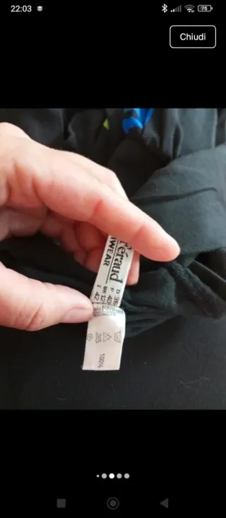 Abito Louis Feraud Nero Floreale Taglia 40/42