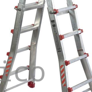 Escalera Telescópica Aluminio 6+6 Pestaña