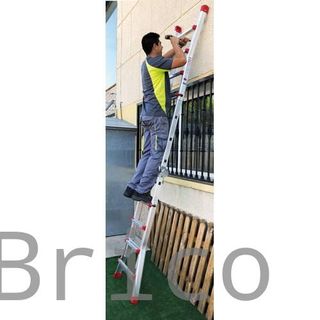 Escalera Telescópica Aluminio 6+6 Pestaña