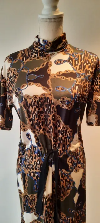 Vestido Zara estampado cadenas y leopardo