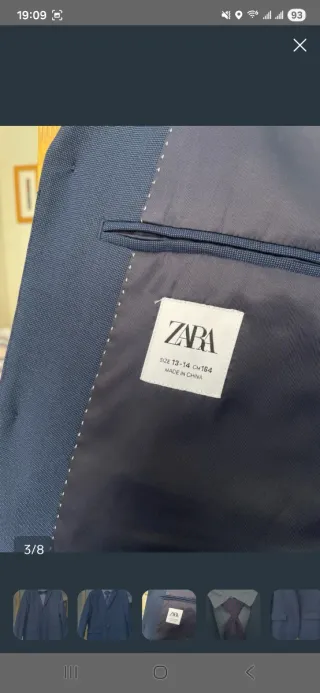 Traje azul Zara 13/14 años