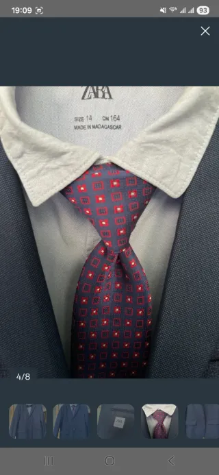 Traje azul Zara 13/14 años