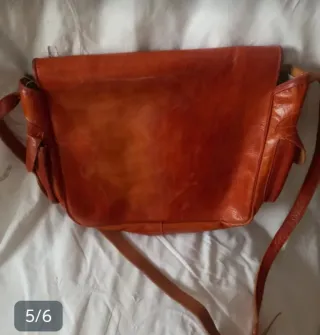 Bolso Cuero Vintage Unisex Marrón