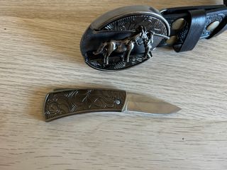 Cinturón estilo cowboy con hebilla de caballo