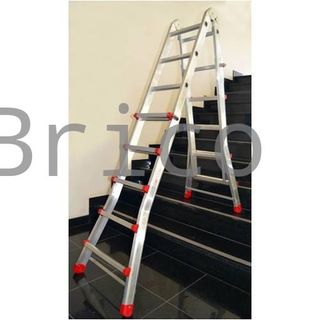 Escalera Telescópica Aluminio 5+5 Pestaña