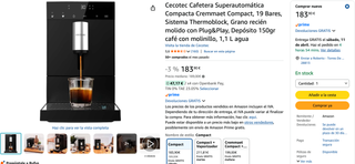 Cafetera Superautomática Cecotec Cremmaet Compact