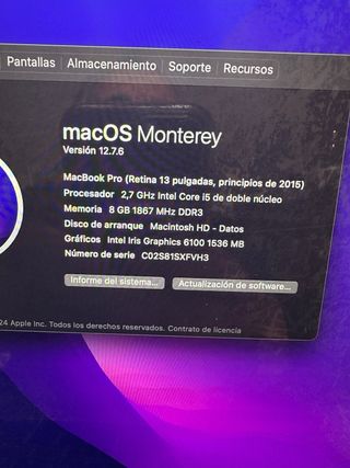 MacBook Pro Plata - Excelente Estado