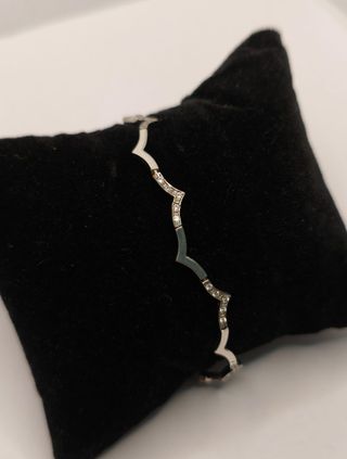 Pulsera Oro Blanco 18K Circonitas