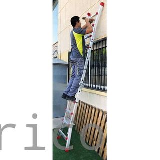 Escalera Telescópica Aluminio 5+5 Pestaña