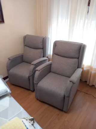 Sillón relax gris tela