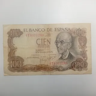 2 Billetes 100 Pesetas 1970 España