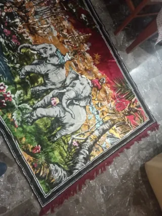 Arazzo Marocco Anni '90 Elefanti