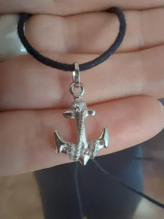 Ciondolo Ancora Oro Bianco 750