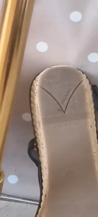 Sandalias cuñas Prada Negras Talla 39,5