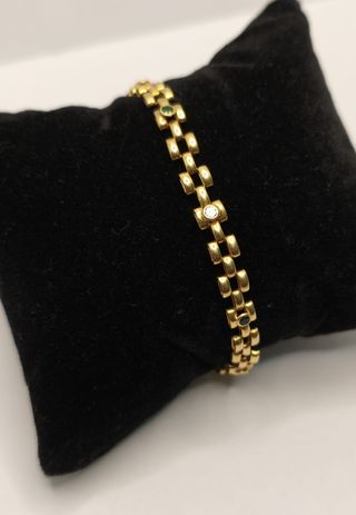 Pulsera Oro 18K con circonitas de colores