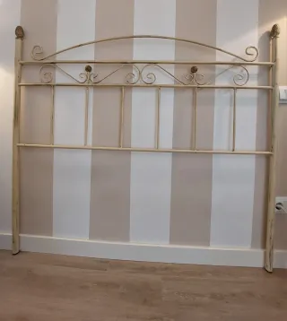 Cabecero cama metal 1,35 beige