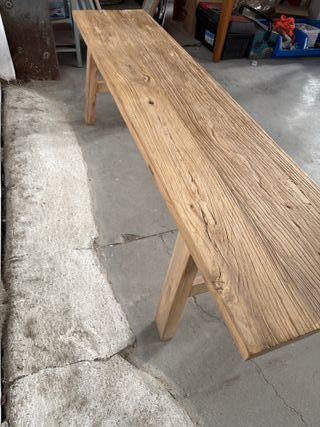 Banco de madera rústico 160x35x45