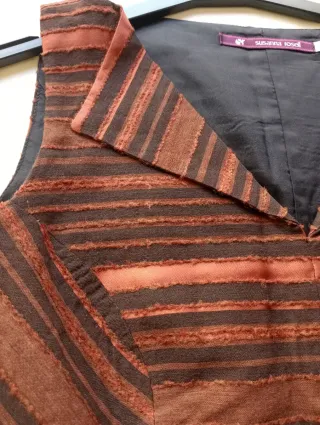 Chaleco Susanna Rosell Talla M Rayas Marrón Naranj