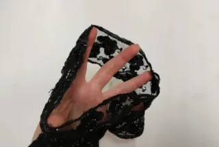 Cuello encaje negro mujer