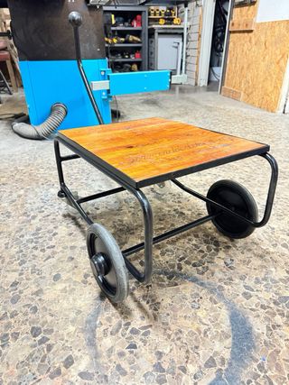 Carrito industrial hierro y madera
