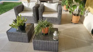 Conjunto de muebles de jardín ratán sintetico