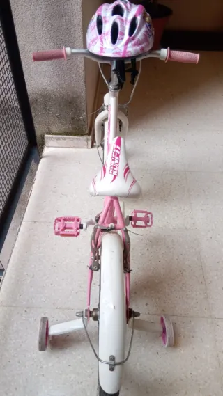 Bicicleta infantil RUNFIT rosa y blanca