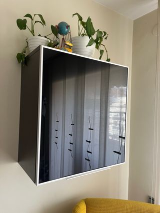 Buffet basso marrone 150cm + 2 vetrine