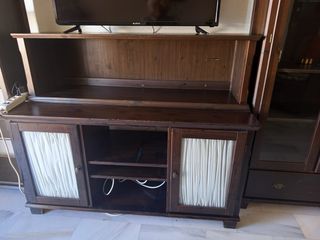 Mueble salón + vitrina + estantería