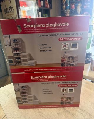 Scarpiera pieghevole 6 ripiani