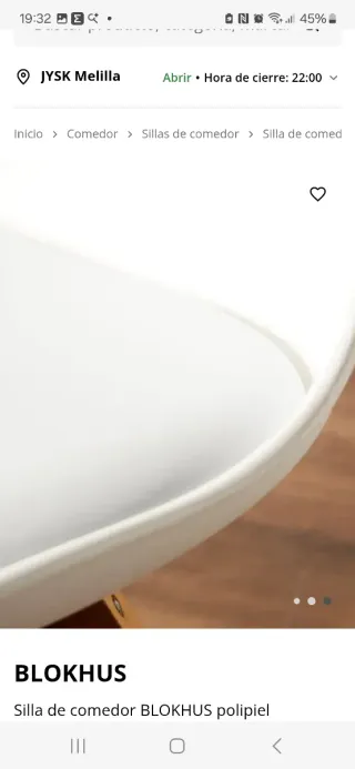4 Sillas comedor BLOKHUS polipiel blanco/natural