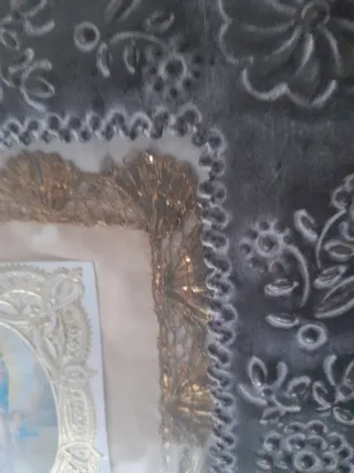 Antigua estampa religiosa con marco