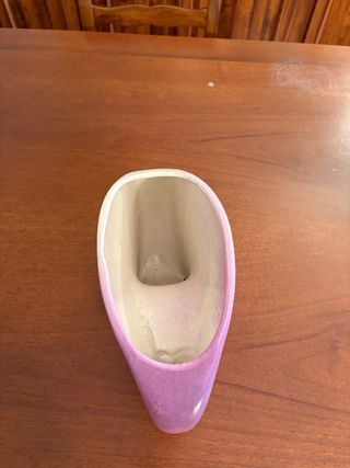 Vaso design ceramica bianco e rosa