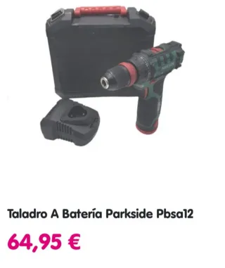 Taladro Atornillador batería 12v. Maletín.